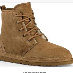 UGG lace up boots new UGGS short boots shearling leather upper cognac brown